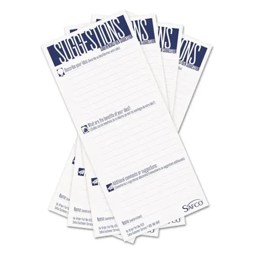 Safco® Suggestion Box Cards, 3.5 x 8, White, 25/Pack
