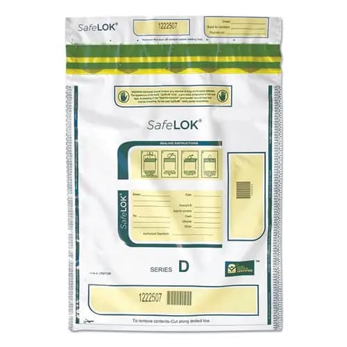 SafeLOK™ Series D Deposit Bags, 12 x 16, White, 100/Pack