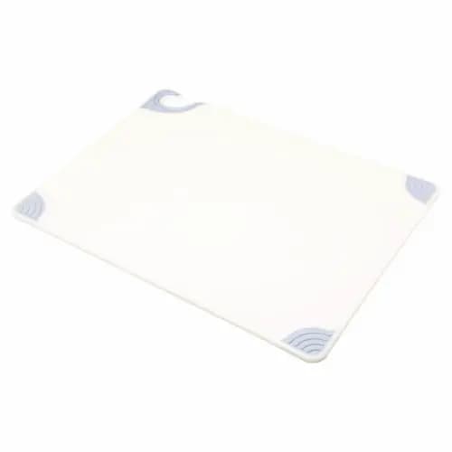San Jamar® Saf-T-Grip Cutting Board, Plastic, White, 24" x 18" x 0.5"