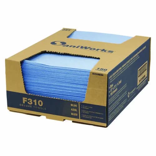 SaniWorks® Deluxe Foodservice Wiper, Blue, 150/Carton