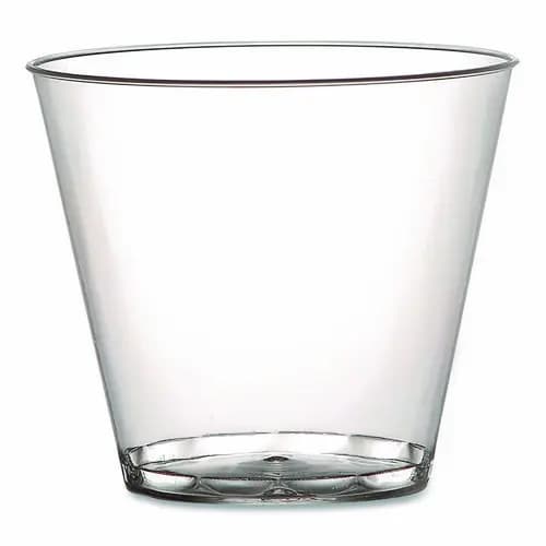 Savvi Serve™ Plastic Tumblers, Squat, 5 oz, Clear, 20 Bags of 25 Tumblers Each (500 Tumblers/Carton)