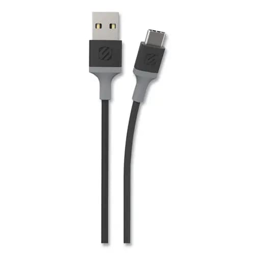Scosche® strikeLINE Braided Cable for USB-C Devices, 4 ft, Black/Gray