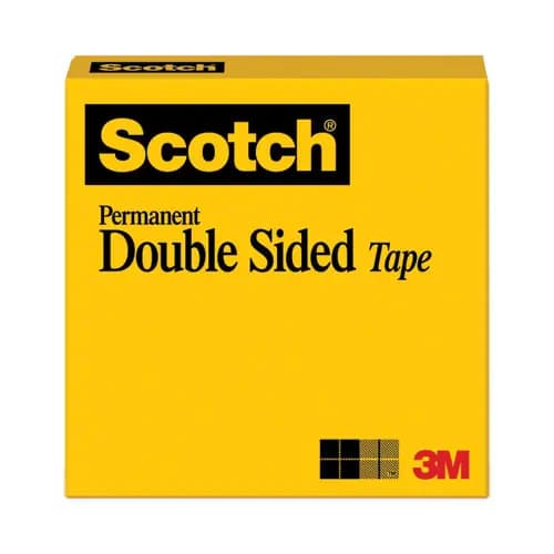 Scotch® Double-Sided Tape, 3" Core, 0.5" x 36 yds, Clear