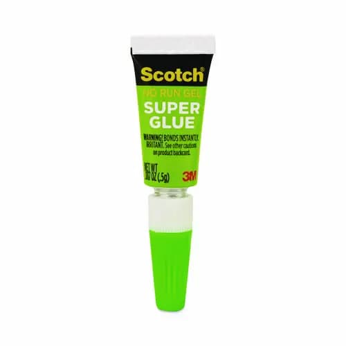 Scotch® Single Use Super Glue No-Run Gel, 0.02 oz, Dries Clear, 4/Pack