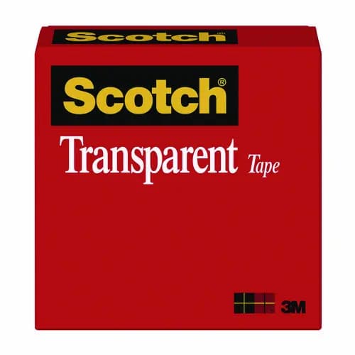 Scotch® Transparent Tape, 1" Core, 0.5" x 72 yds, Transparent
