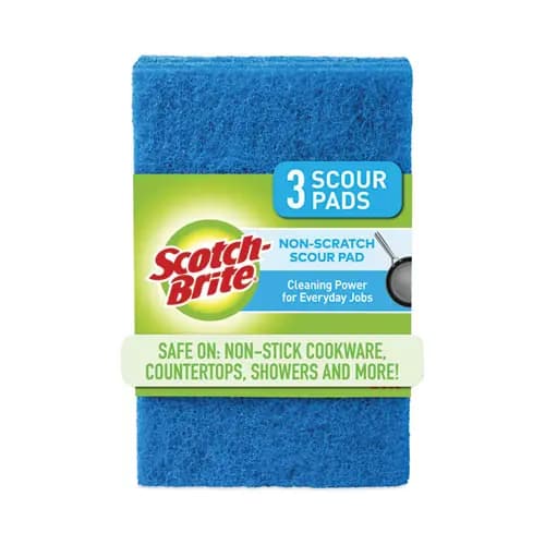 Scotch-Brite® Non-Scratch Scour Pads, Blue, 10/Carton