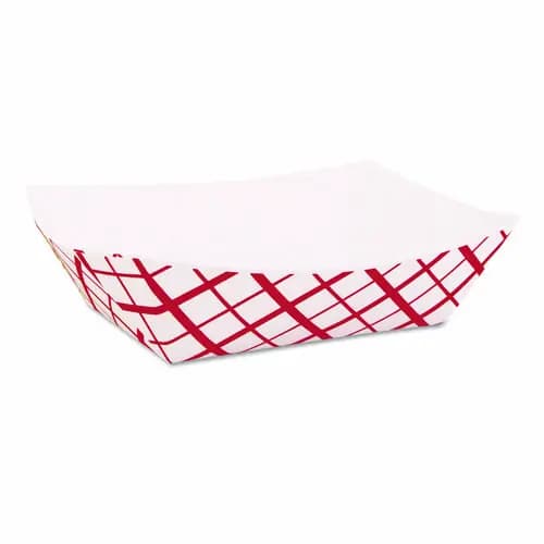 SCT® Paper Food Baskets, 1 lb Capacity, Red/White, Paper, 1,000/Carton