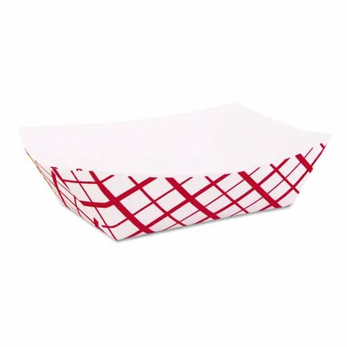 SCT® Paper Food Baskets, 2 lb Capacity, Red/White, Paper, 1,000/Carton