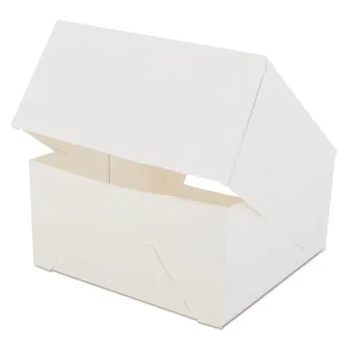 SCT® White Window Bakery Boxes with Attached Flip Top