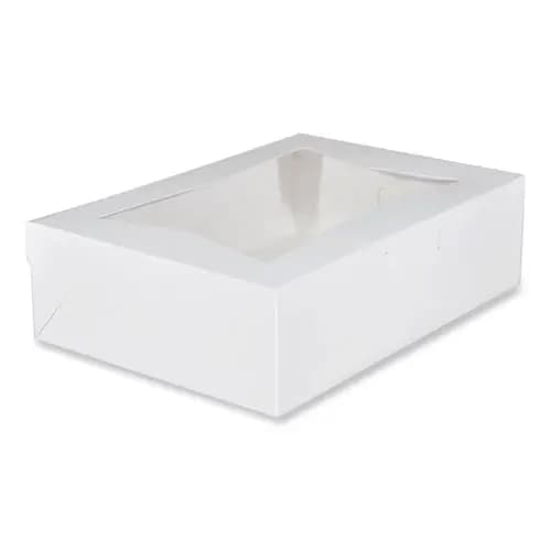 SCT® White Window Bakery Boxes with Tuck-in Lid
