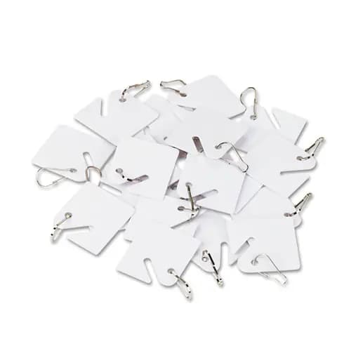 SecurIT® Replacement Slotted Key Cabinet Tags, White, 20/Pack