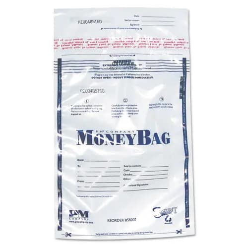 SecurIT® Tamper-Evident Deposit Bag, Clear, 9" x 12", 100/Pack