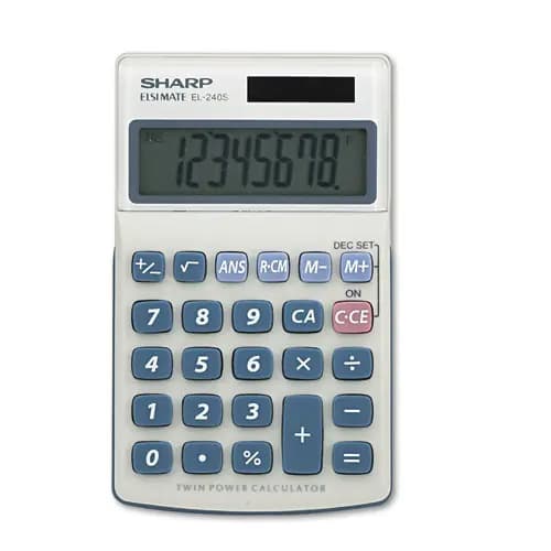 Sharp® EL240SB Handheld Business Calculator, 8-Digit LCD