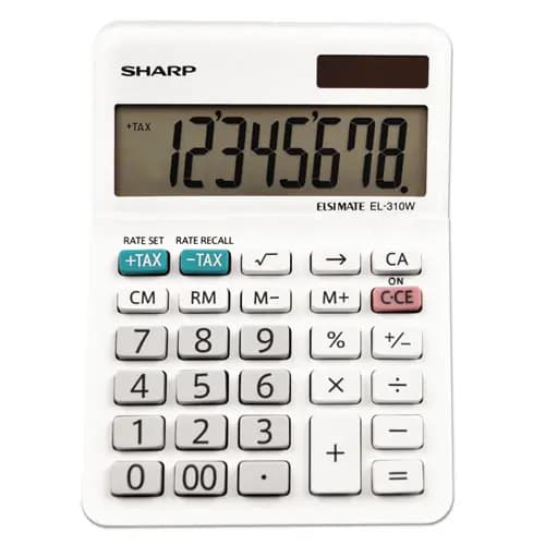 Sharp® EL-310WB Mini Desktop Calculator, 8-Digit LCD