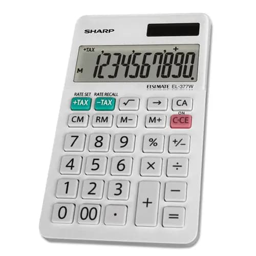 Sharp® EL-377WB Large Pocket Calculator, 10-Digit LCD