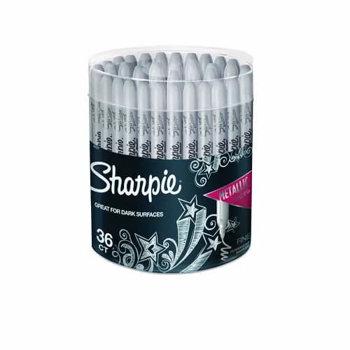 Sharpie® Metallic Fine Point Permanent Markers, Metallic Silver, 36/Pack