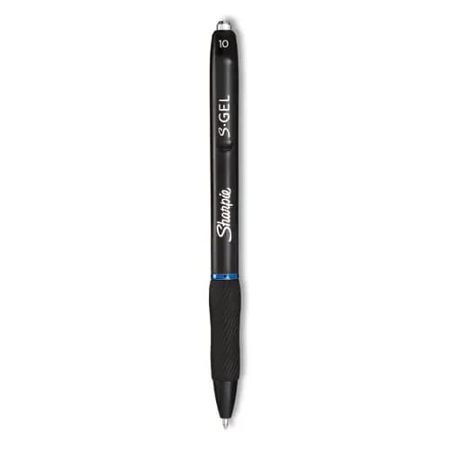 Sharpie® S-Gel™ High-Performance Gel Pen, Retractable, Bold 1 mm, Blue Ink, Black Barrel, 36/Pack