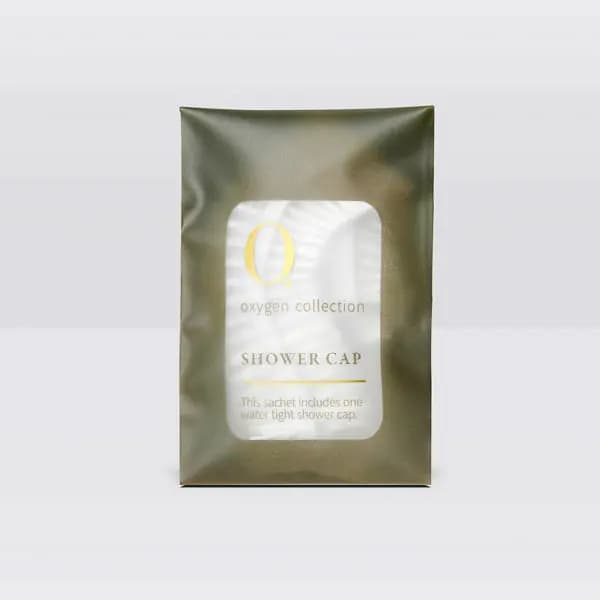 Shower Cap – Oxygen O2 Collection¨ Shower Cap in Pouch, Case of 1000