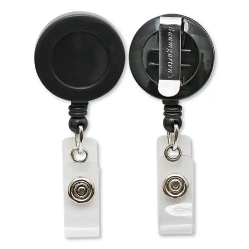 SICURIX® ID Card Reel with Belt Clip, 30" Extension, Black