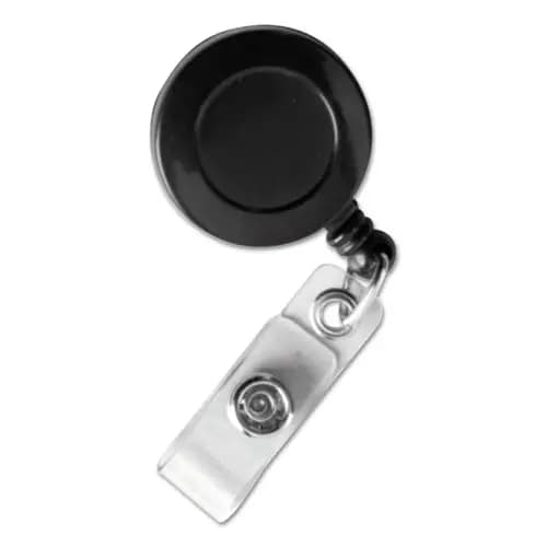 SICURIX® ID Slide-Style Belt Clip Card Reels, 30" Extension, Black, 25/Pack