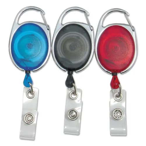SICURIX® Quick Clip Card Reels, 30" Extension, Blue/Red/Smoke, 3/Pack