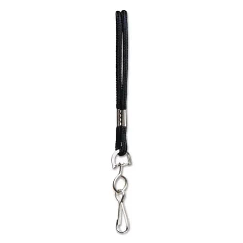 SICURIX® Rope Lanyard, Metal Hook Fastener, 36" Long, Nylon, Black