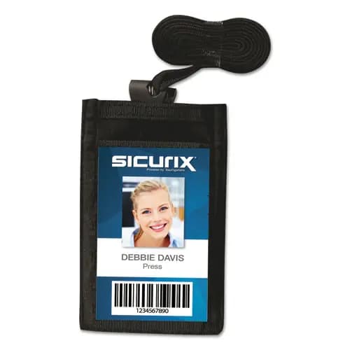 SICURIX® Sicurix ID Neck Pouch, Vertical, 3" x 4.75", Black