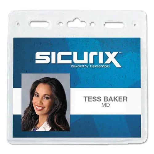 SICURIX® Sicurix Vinyl Badge Holder, 4 x 3, Clear, 50/Pack