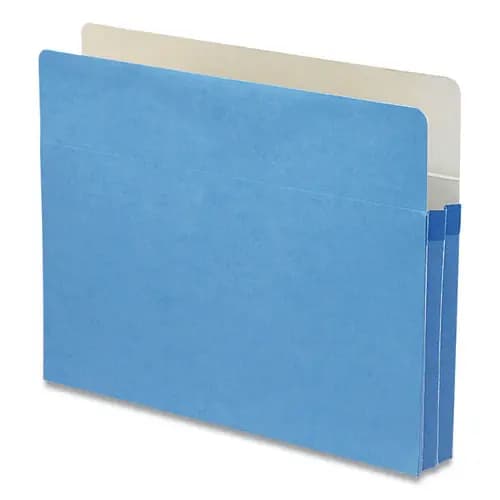 Smead Colored File Pockets, Blue, Letter Size, 1.75" Expansion