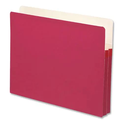 Smead Colored File Pockets, Letter Size, Red, 1.75" Expansion