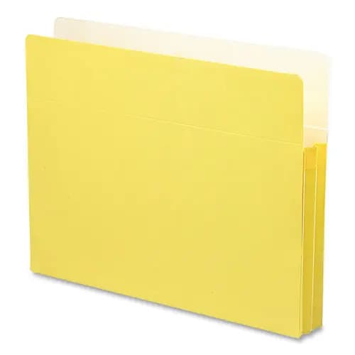 Smead Colored File Pockets, Letter Size, Yellow, 1.75" Expansion