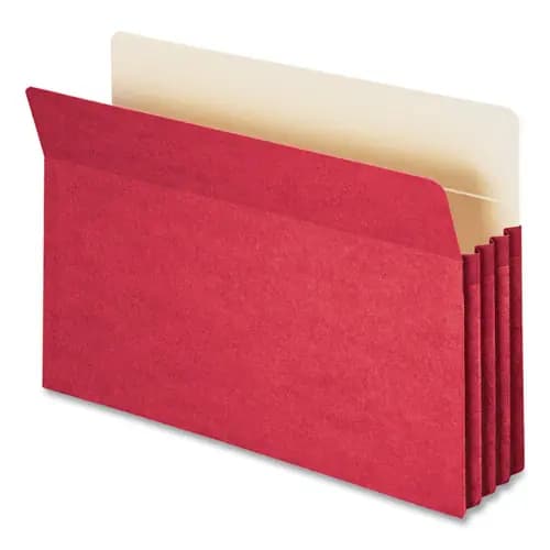 Smead Colored File Pockets, 3.5" Expansion, Legal Size, Red