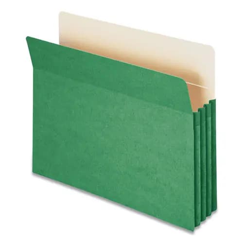 Smead Colored File Pockets, Letter Size, Green, 3.5" Expansion