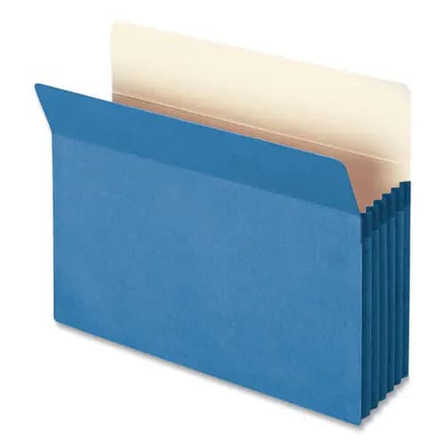 Smead Colored File Pockets, Letter Size, 5.25" Expansion, Blue