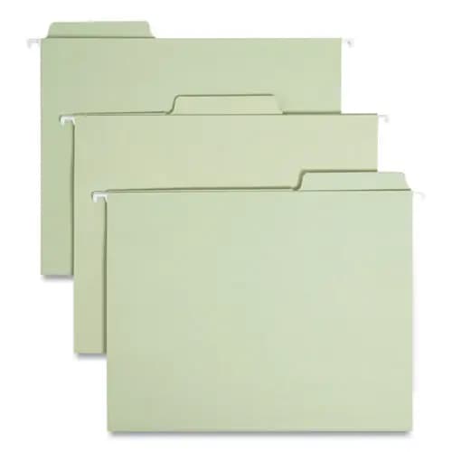 Smead FasTab Hanging Folders, Letter Size, 1/3-Cut Tabs, Moss, 20/Box