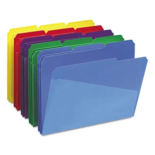 Smead Poly Colored File Folders With Slash Pocket