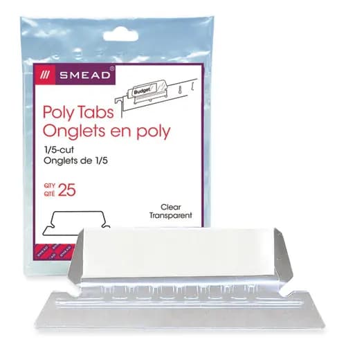 Smead Poly Index Tabs & Inserts For Hanging File Folders
