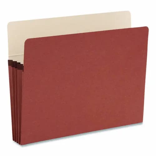 Smead SuperTab Pockets, 3.5" Expansion, Letter Size, Redrope, 25/Box