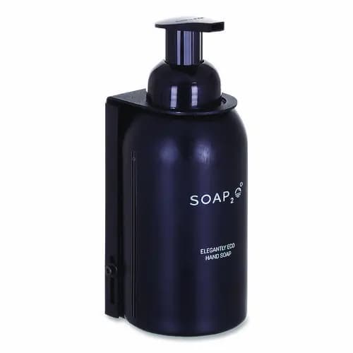 SOAP2O Eco Glass Bottle Soap Dispenser, 350 mL, Black