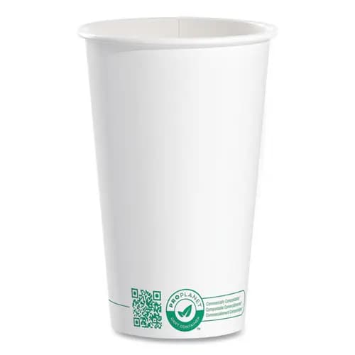 SOLO® Compostable Paper Hot Cups, 16 oz, White/Green, 1,000/Carton