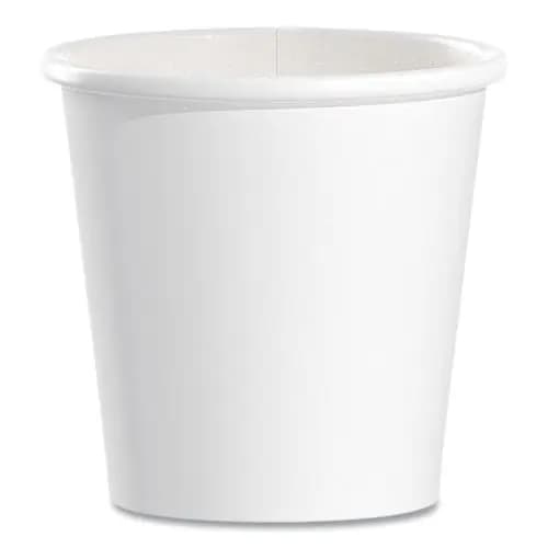 SOLO® Single-Sided Poly Paper Hot Cups, 4 oz, White, 50/Bag, 20 Bags/Carton