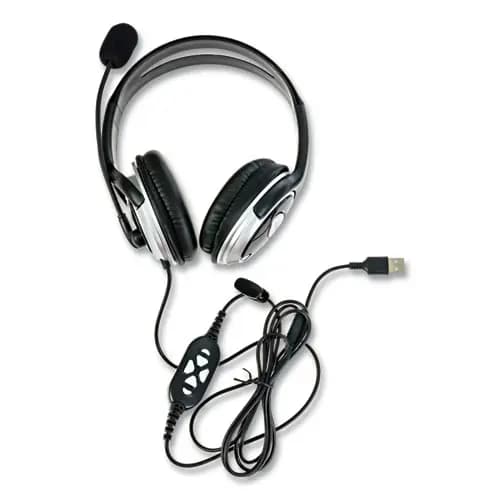 Spracht ZuM Binaural Over The Head Headset, Black/Silver