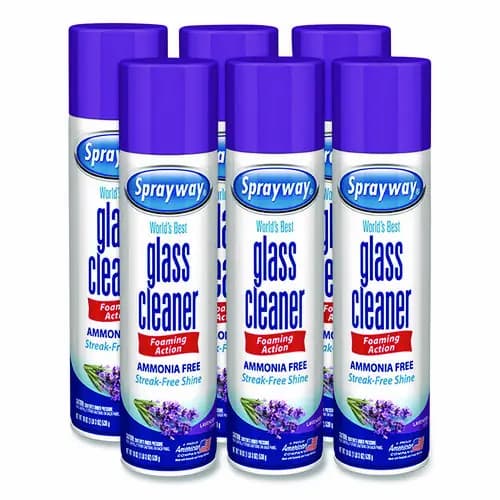 Sprayway® Glass Cleaner, Lavender, 19 oz Aerosol Spray, 6/Carton
