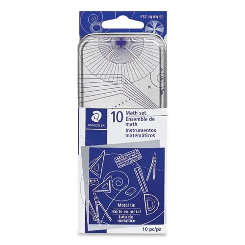 Staedtler® Xcellence Mathematical Instrument Set, Plastic, Clear/Blue