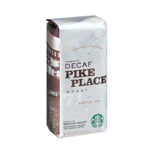 Starbucks® Coffee, Pike Place Decaf, 1 lb Bag, 6/Carton