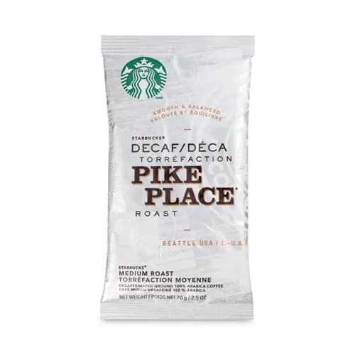 Starbucks® Coffee, Pike Place Decaf, 2.5 oz Packet, 18/Box