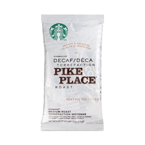 Starbucks® Coffee, Pike Place Decaf, 72 Packets/Carton