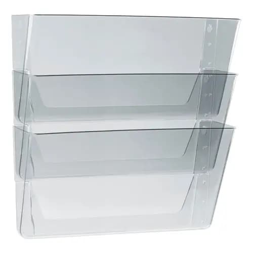 Storex Wall File, 3 Sections, Legal Size, Clear, 3/Set