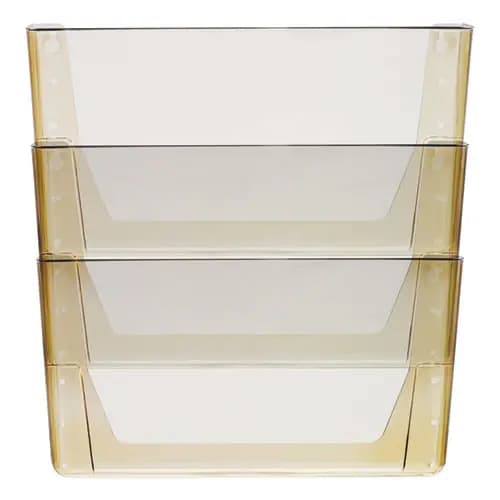 Storex Wall File, 3 Sections, Legal Size, Smoke, 3/Set