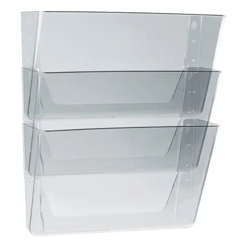 Storex Wall File, 3 Sections, Letter Size, Clear, 3/Set